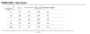 Detailed size chart for hooded faux fur coat including length, chest, and sleeve metrics