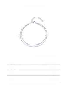 Dettagli tecnici del bracciale a doppio strato in argento S925 con perline da 3mm