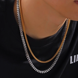Hip Hop Edelstahl Drachenknochenkette Für Herren Damen Gewebte Quadratische Gliederkette Gold Silber Schmuck