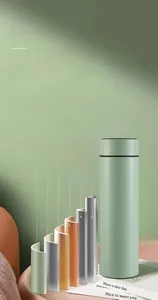 Detailed exploded view of a 316 stainless steel smart flask with 24H thermal insulation