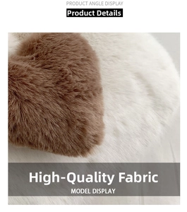 Detailed close-up of soft brown and beige faux fur texture on this plush handbag