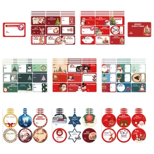 Christmas gift labels and stickers set with Merry Christmas text for DIY holiday packaging