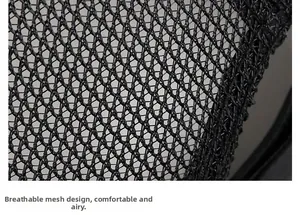 Close-up of black breathable mesh fabric with diamond pattern on summer baseball cap