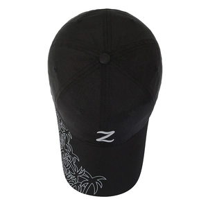 Breathable black quick-dry baseball cap with palm tree pattern and white Z logo