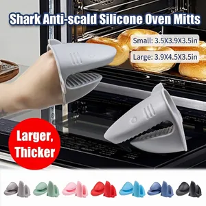 Shark Shaped Silicone Oven Mitts Heat Resistant Anti Scald Kitchen Gripper Clips For Baking Microwave Cooking Animal Design