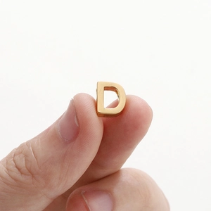 Golden vacuum plated metal letter D alphabet pendant for DIY jewelry making accessories
