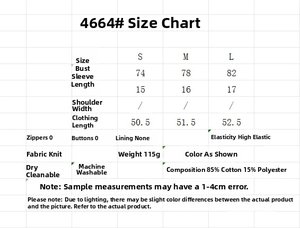 Detailed size chart for women's slim fit letter print t-shirt showing S, M, L measurements