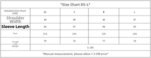 Detailed size chart for plaid cotton shirt with measurements for sizes XS to L in CM