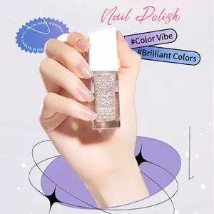 Fast-drying peelable taro purple nail polish with silver glitter sparkles in a 10ml bottle
