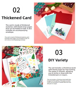 Détails du kit papeterie de Noël avec cartes épaisses et accessoires de bricolage DIY