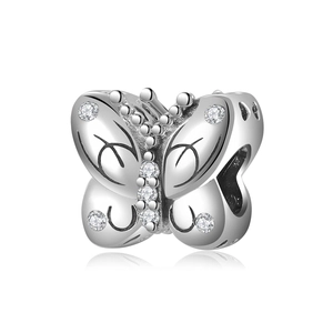 Butterfly Charm Bead 925 Sterling Silver Sparkling Zircon Enamel DIY Jewelry Making For Bracelet Accessory