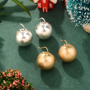 Boucles D'oreilles Boules En Alliage Avec Tiges En Argent 925 Design Sphérique Minimaliste Bijoux Festifs Pour Femmes