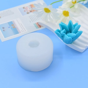 Stampo in silicone 3D per torte succulente con campione di fiori blu per decorazione