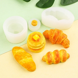 Siliconen mallen met realistische croissant- en wafelmodellen voor DIY-knutselprojecten
