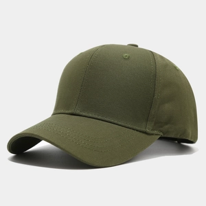 Classic army green cotton twill baseball cap with curved brim and six-panel design