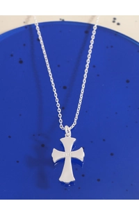 Macro shot of S925 sterling silver hallmark on the back of the cross pendant