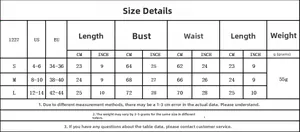 Tableau des tailles pour ensemble de lingerie en dentelle incluant mesures S, M, L