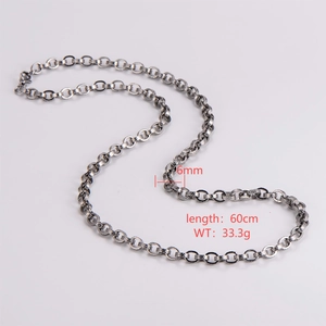 6mm wide silver oval link chain necklace with 60cm length and 33.3g weight specs