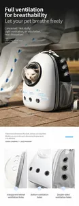 Detail view of large breathable metal vents and clear dome window on white pet carrier