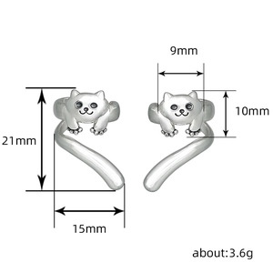 Süße Katzenohrringe aus Silber für Damen mit 21mm Größe und 3,6g Gewichtsangaben im Detail