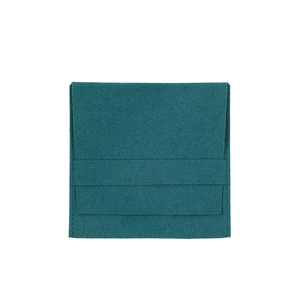 Premium teal microfiber suede jewelry pouch with minimalist square envelope flap design