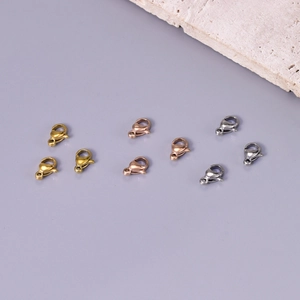 Assorted gold silver and rose gold stainless steel lobster clasps for DIY jewelry making