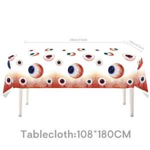 Creepy eyeball theme Halloween tablecloth with bloody patterns measuring 108 by 180cm