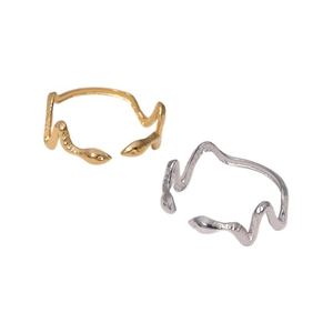 Bagues serpent en or et argent avec texture d'écailles et design ouvert ajustable