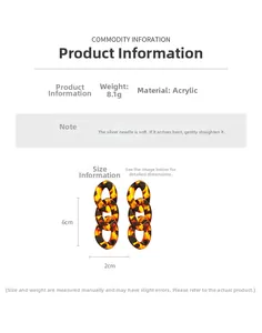 Detail of tortoise shell acrylic chain earrings with silver needles and 8.1g weight