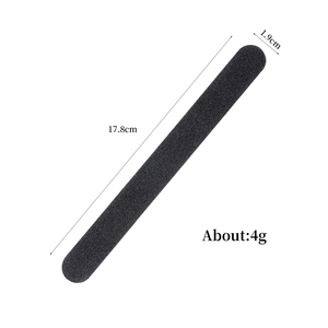 Double-sided black professional emery board nail file tool with 17.8cm length size