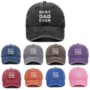 Casquette de Baseball en Coton Lavé Avec Broderie Best Dad Ever Vintage Ajustable Chapeau de Soleil Sport Plein Air pour Hommes