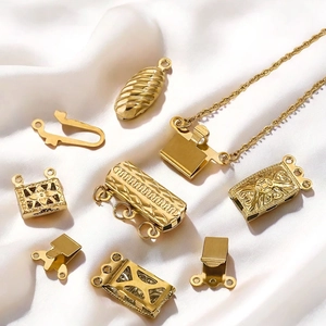 Golden stainless steel multi-strand clasp connectors for DIY jewelry making and necklaces