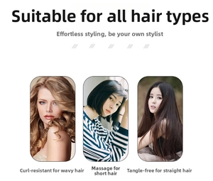 Detail of square hollow mesh hair brush showing anti-tangle and scalp massage features