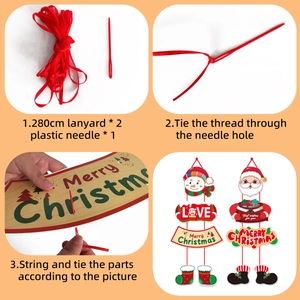 DIY Weihnachts-Banner-Set mit Weihnachtsmann- und Schneemann-Karten für Partydekoration