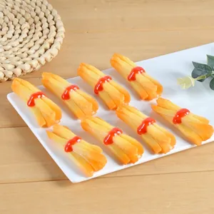 Simulation French Fries Keychain Realistic PVC Food Model Ketchup Decorative Bag Pendant Novelty Toy Gift