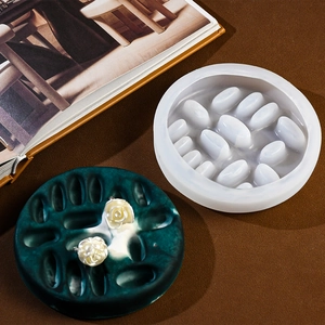 DIY silicone mold for round jewelry ring tray with marble texture display