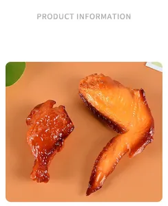 Set realistico di ala e coscia di pollo arrosto in PVC per oggetti di scena e vetrine