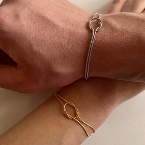 Unisex Knot Bracelet Stainless Steel Gold Plated Snake Bone Chain Minimalist Jewelry Gift For Couples