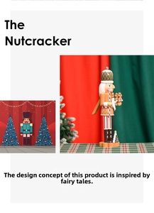 Detail of a 38cm wooden gingerbread chef nutcracker with a tray for Christmas decoration