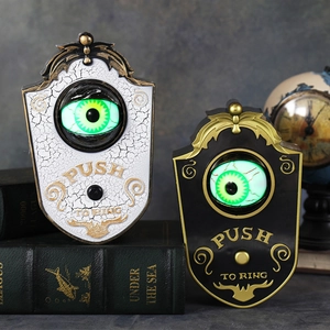 Sonnette Halloween Monoculaire Oeil Lumineux Sons Effrayants PVC Animé Décoration Maison Hantée Accessoire Style Vintage