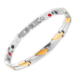 Magnetic Therapy Bracelet Titanium Stainless Steel Health Care Bio Energy Link Chain Simple Fashion Jewelry For Men