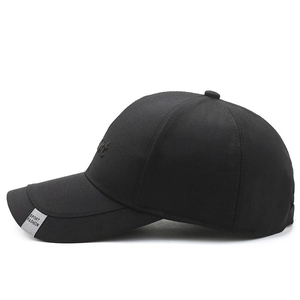 Klassische schwarze Baumwoll-Baseballkappe mit Sport-Fashion-Stickerei für Herren im Freien