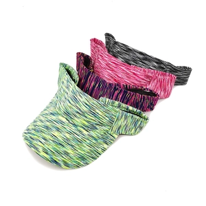 Detailed set of four space-dye patterned sun visors for running and outdoor sports