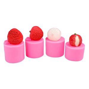 3D silicone lychee mold set for DIY candles, soap and chocolate making with realistic textures