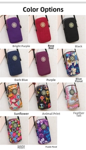 Multiple colors of multi-layer zipper crossbody phone bags with sport logo