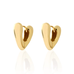 Minimalist Heart Shaped Hoop Earrings 925 Sterling Silver Polished Glossy Surface Fashion Jewelry For Women Girls
