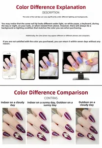Detailed comparison of purple cat eye press-on nails in different lighting environments
