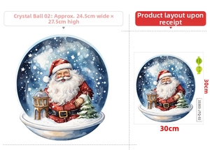 Detailed comparison of Santa crystal ball wall sticker layout and applied effect