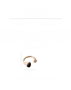 Detail specifications of 18K gold plated tiger eye ring showing oval stone and product size