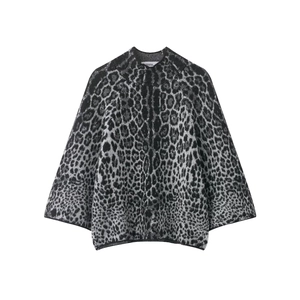 Damen Strickjacke Mit Leopardendruck Lockere Passform Rundhalsausschnitt Knopfleiste Langarm Lässiger Streetwear Pullover